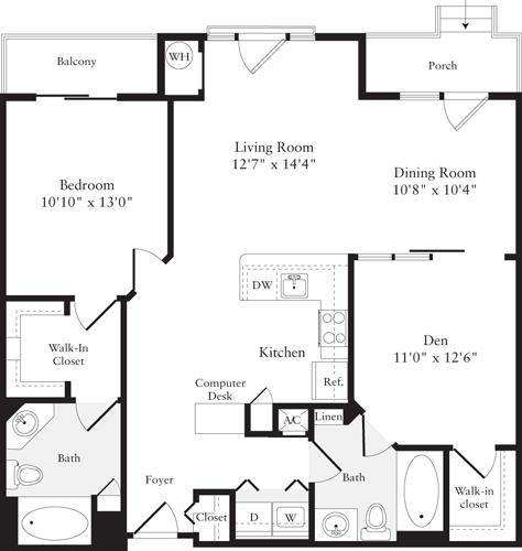 2 beds, 2 baths, 1,055 sqft, $3,278, Unit 117