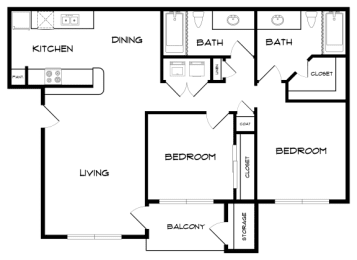 2 beds, 2 baths, 931 sqft, $1,176