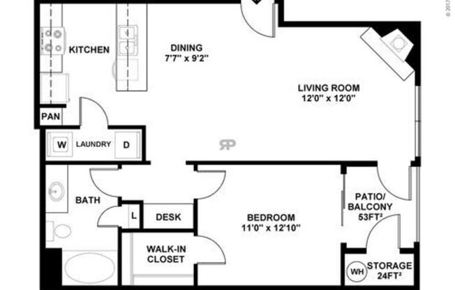 1 bed, 1 bath, 795 sqft, $2,904