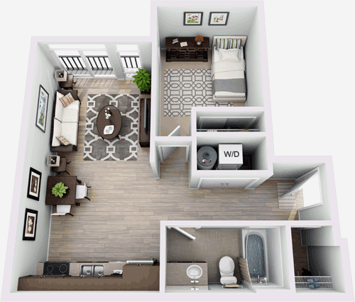 1 bed, 1 bath, 641 sqft, $2,369, Unit 624