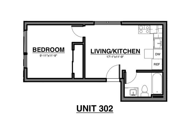 1 bed, 1 bath, $1,395, Unit 302