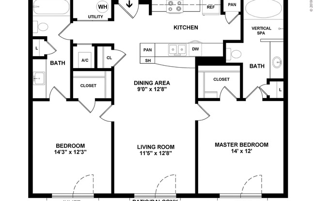 2 beds, 2 baths, 1,094 sqft, $2,520