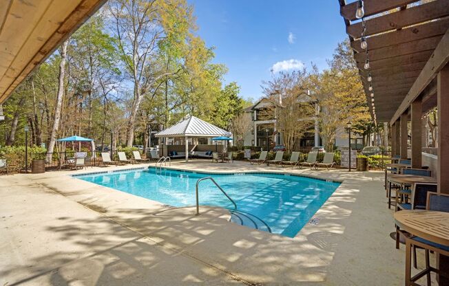 Outdoor pool and sundeck at Westbury Mews Apartments in Summerville SC 29485