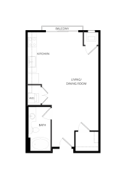 Studio, 1 bath, 545 sqft, $1,497