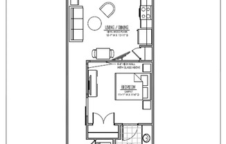 1 bed, 1 bath, 588 sqft, $1,220, Unit 101