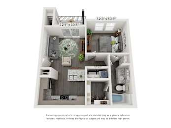 1 bed, 1 bath, 586 sqft, $1,179