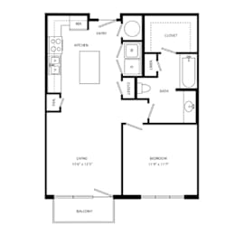 1 bed, 1 bath, 751 sqft, $1,339