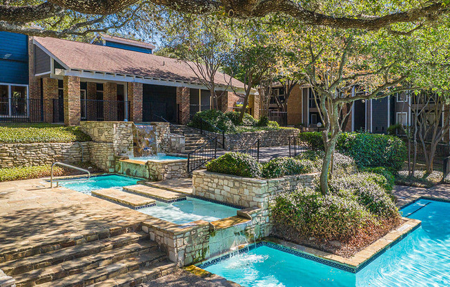 take a dip in the resort style pool at Sunset Canyon, San Antonio, TX