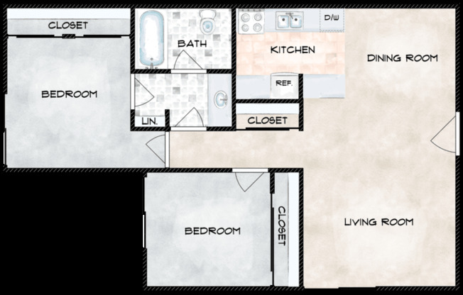 2 beds, 1 bath, 800 sqft, $1,280
