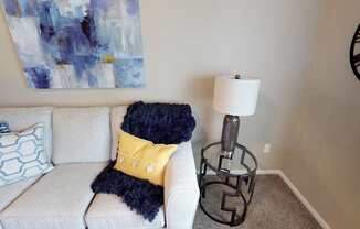couch with side table