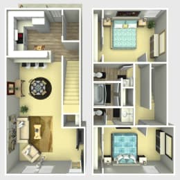 2 beds, 1.5 baths, 1,100 sqft, $1,550