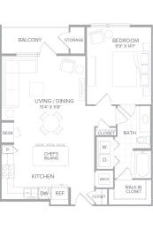 1 bed, 1 bath, 855 sqft, $1,325