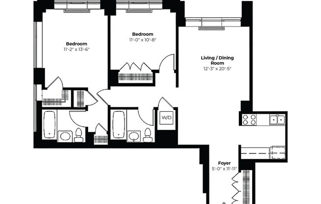 2 beds, 2 baths, 1,037 sqft, $7,750, Unit 6R
