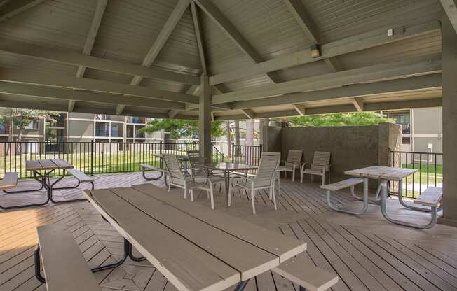 Outdoor Shaded Patio at Bremerton Park, Prairie Village, Kansas