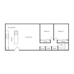 2 beds, 1 bath, 905 sqft, $1,315