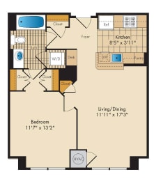 1 bed, 1 bath, 614 sqft, $2,295