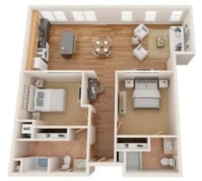 2 beds, 2 baths, 1,249 sqft, $2,015