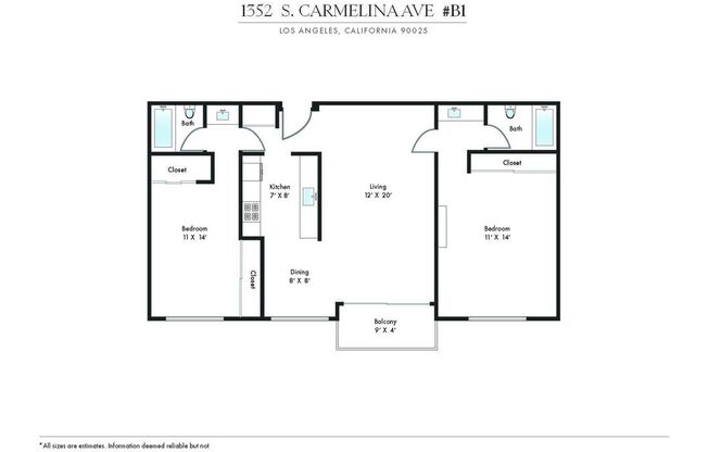 2 beds, 2 baths, 1,100 sqft, $3,345, Unit 101