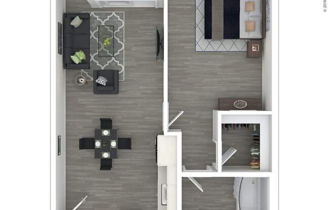 1 bed, 1 bath, 601 sqft, $2,545, Unit 432