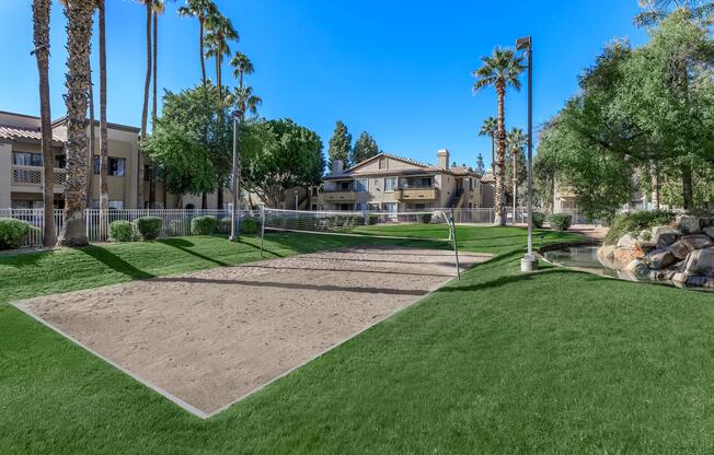 a large lawn in front of a building