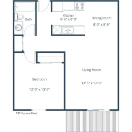 1 bed, 1 bath, 885 sqft, $1,190