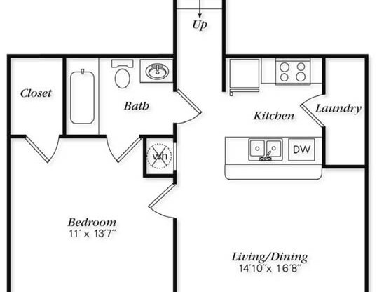 1 bed, 1 bath, 809 sqft, $876, Unit 1909