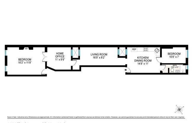 2 beds, 1 bath, 985 sqft, $4,450, Unit 3S