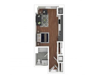 Studio, 1 bath, 517 sqft, $1,999