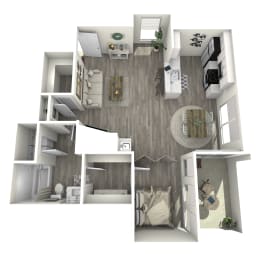 1 bed, 1 bath, 677 sqft, $1,124