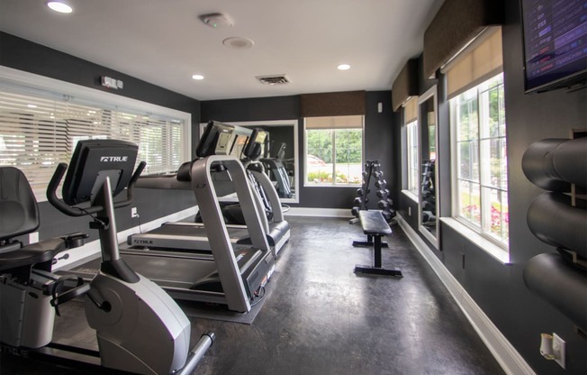 This is a photo of the fitness center at Deer Hill Apartments in Cincinnati Ohio.
