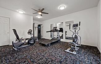 the gym in the owners home has a lot of exercise equipment