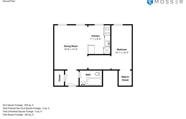 1 bed, 1 bath, 488 sqft, $2,195