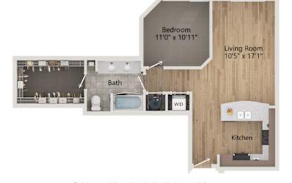 1 bed, 1 bath, 860 sqft, $1,631