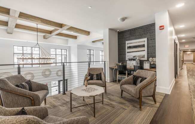 Living room at Meeder Flats Apartment Homes, Cranberry Township, Pennsylvania
