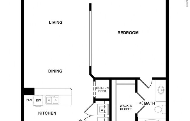 1 bed, 1 bath, 843 sqft, $1,190