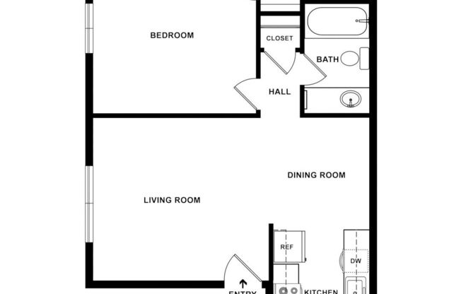 1 bed, 1 bath, 708 sqft, $1,710