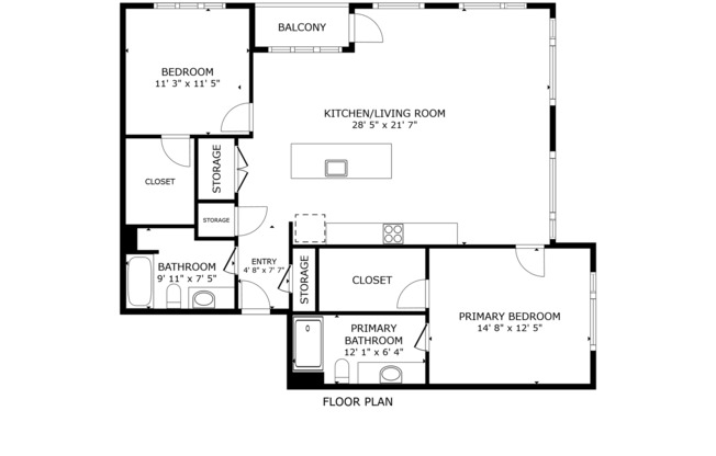 2 beds, 2 baths, 1,296 sqft, $1,979, Unit 401