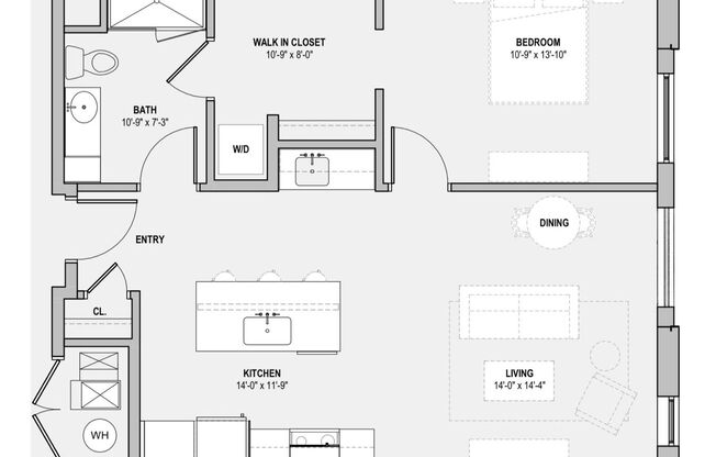 1 bed, 1 bath, 825 sqft, $2,050, Unit 405