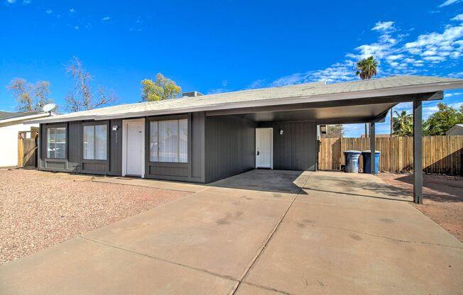 3 Bedroom + 2 Bathroom + 2 Car Carport Single Level Home in Tempe