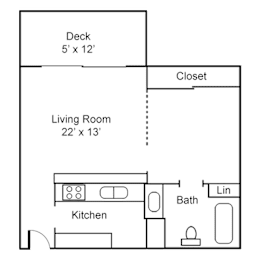 Studio, 1 bath, 500 sqft, $1,846