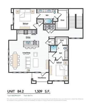 2 beds, 2 baths, 1,509 sqft, $1,679