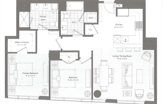 2 beds, 2 baths, 1,148 sqft, $8,400, Unit 23B