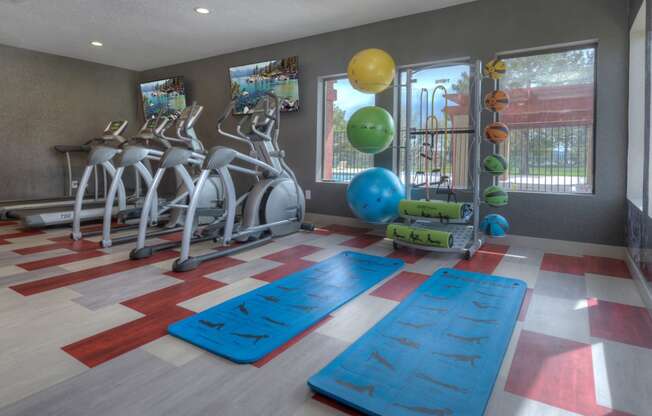 Yoga & Cardio Equipment at Vizcaya Hilltop Apartments, Reno, NV