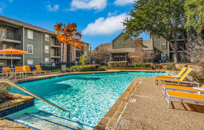 Swimming Pool With Relaxing Sundecks at Newport Apartments, CLEAR Property Management, Irving, TX, 75062