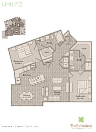 2 beds, 2 baths, 1,352 sqft, $1,924