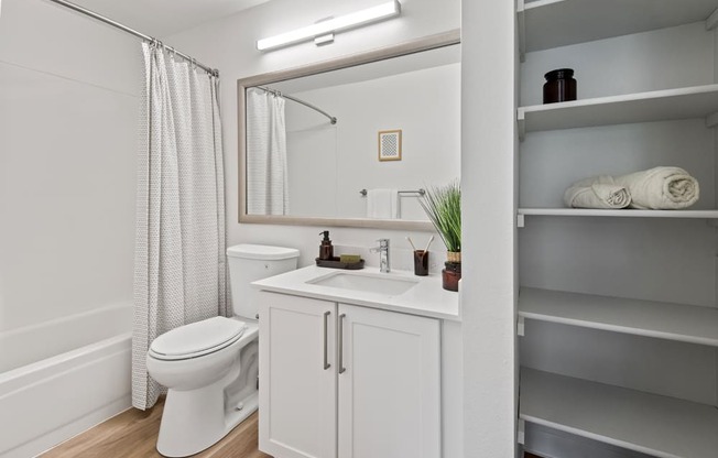 a bathroom with a toilet sink and a mirror