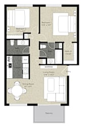 2 beds, 1.5 baths, 873 sqft, $3,195