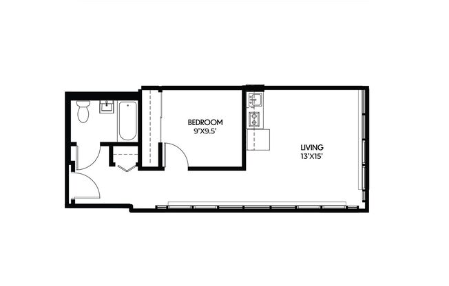 1 bed, 1 bath, 480 sqft, $1,365, Unit 701
