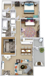 2 beds, 2 baths, 963 sqft, $1,525