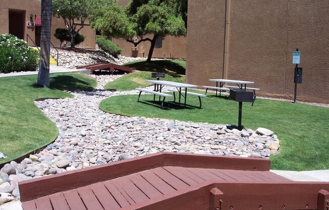 BBQ Picnic area at La Lomita Apartments in Tucson Arizona 2021